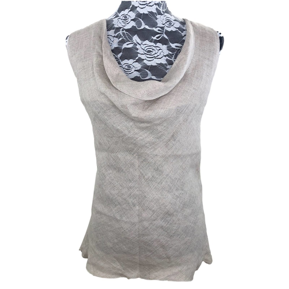 Idillio Positano Italian 100% Linen Cowl Neck Top